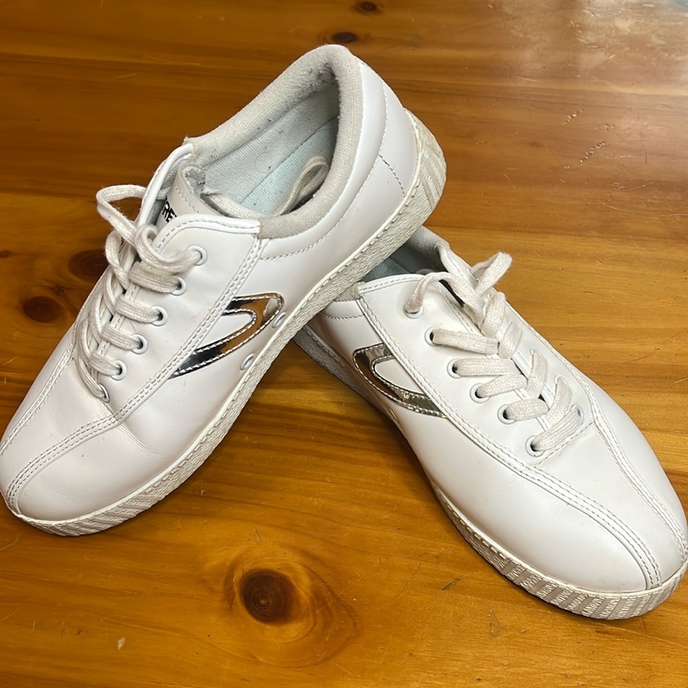 Tretorn Women's White Leather Nylite Plus Sneakers - White - 7 - Picture 2 of 4